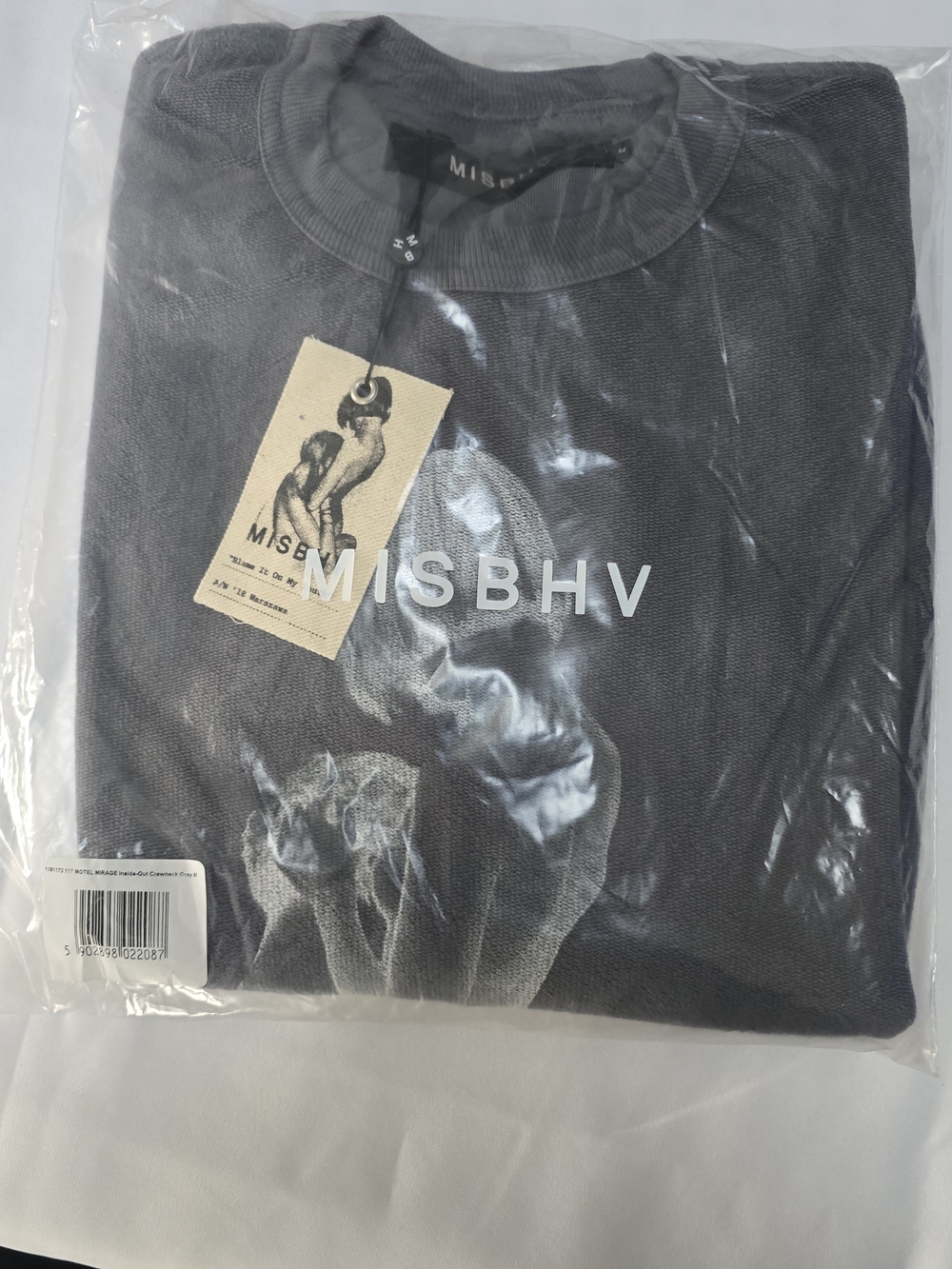 MISBHV MOTEL MIRAGE Inside-Out Crewneck Grey M New With Tags